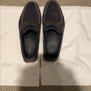 Jimmy Choo Croc Print Handcuff Driving Loafers